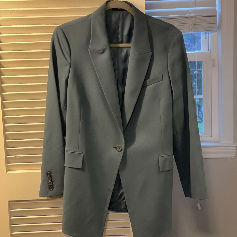 Theory Women's Blazer Dusty Blue Size 12